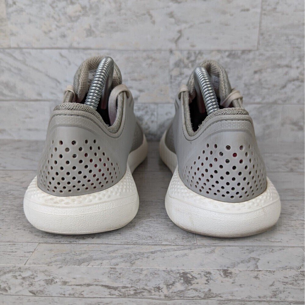 Lite Ride Pacer By Crocs 205234 Ladies Size 10 Grey White Lace Up Low Top - Picture 5 of 10